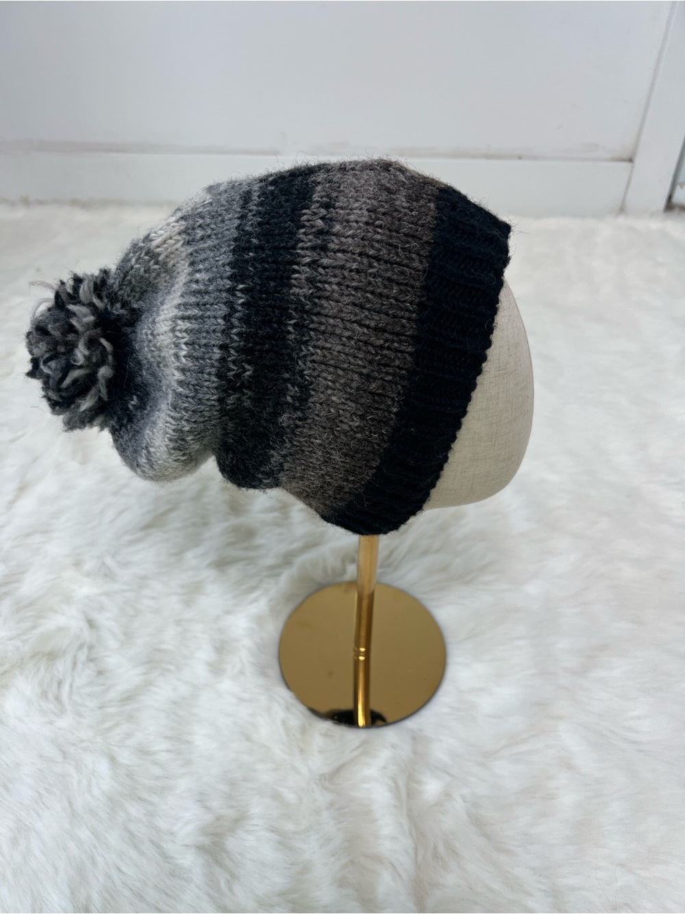 100% wool Sharanel Knit  Beanie  winter hat unisex made in Nepal one size